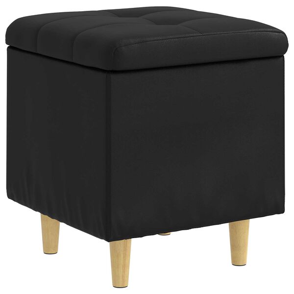 vidaXL Pouf contenitore Nero 40 x 40 x 45 cm Pelle sintetica