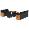 vidaXL Set Divano da Giardino 10 pz 9-Numero di posti Nero