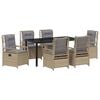 vidaXL Set da Pranzo per Giardino 7 pz Beige e Grigio Chiaro