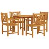 vidaXL Set da Pranzo per Giardino 5 pz Marrone