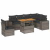 vidaXL Set Divani da Giardino 7 pz con Cuscini Grigio in Polyrattan