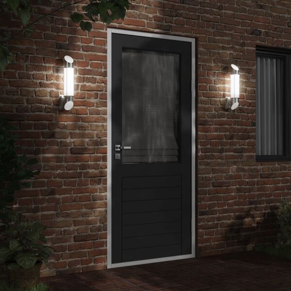 vidaXL Applique da Esterno 2 pz Argento in Acciaio Inossidabile