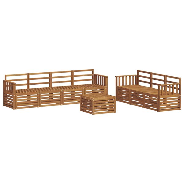 vidaXL Set divani 8 pcs Naturale Legno di Acacia Massello