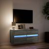 vidaXL Mobile TV a Parete con Luci LED Grigio Sonoma 100x31x45 cm