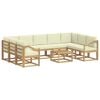 vidaXL Set di divani da esterno 10 pz 9-Posti Bianco e Crema
