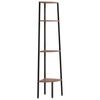 vidaXL Scaffale angolare 4 ripiani marrone scuro&nero 45,5x31,5x150 cm