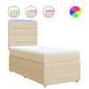 vidaXL Giroletto a Molle con Materasso Crema 80x200 cm inTessuto