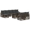 vidaXL Set Divano da Giardino 10 pz Grigio e Grigio Scuro polyrattan