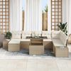 vidaXL Set Divano da Giardino 9 pcs Beige e Crema polyrattan