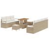 vidaXL Set Divano da Giardino 10 pz 9-Numero di posti Beige e Crema