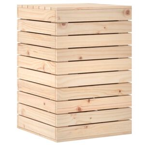 vidaXL Cesto per Bucato 44x44x66 cm Legno Massello Pino