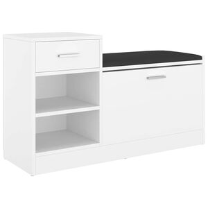 vidaXL Panca Porta Scarpe Bianca 94,5x31x57 cm in Legno Multistrato