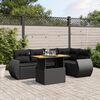 vidaXL Set Divano da Giardino 6 pz con Cuscini Nero in Polyrattan