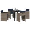 vidaXL Set da Pranzo per Giardino con cuscino 5 pcs Grigio polyrattan