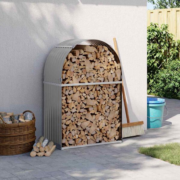 vidaXL Portaceppi Grigio Chiaro 80x45x120 cm in Acciaio Zincato