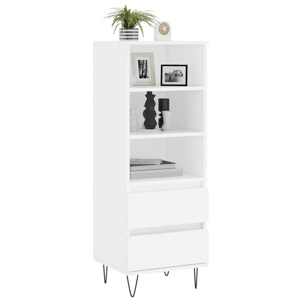 vidaXL Credenza Bianco 40x36x110 cm in Legno Multistrato
