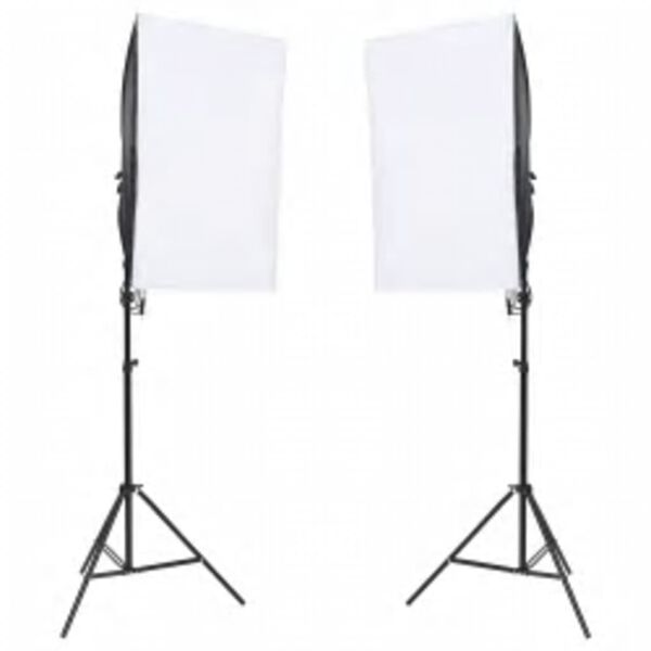 vidaXL Kit per Studio Fotografico con Set di Luci e Fondale
