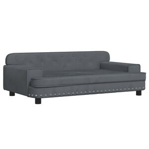 vidaXL Lettino per Cani Grigio Scuro 90x53x30 cm in Velluto