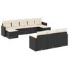 vidaXL Set Divani da Giardino 10pz con Cuscini in Polyrattan Nero