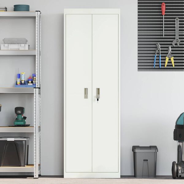 vidaXL Armadio 2 pcs Bianco 60 x 40 x 180 cm Acciaio laminato a freddo