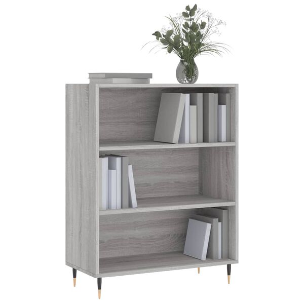 vidaXL Libreria Grigio Sonoma 69,5x32,5x90 cm in Legno Multistrato