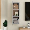 vidaXL Mobile Porta TV Grigio Cemento 30,5x30x90 cm Legno Multistrato