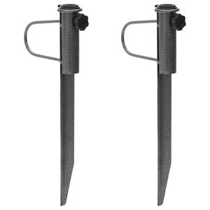 vidaXL Supporti Ombrellone con Picchetti 2pz 19x42 cm Acciaio Zincato