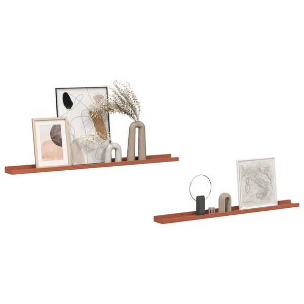 vidaXL Scaffale da parete 2 pcs Rosso 100 x 9 x 3 cm Legno multistrato