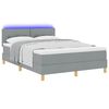 vidaXL Letto a Sorgente LED con led Grigio chiaro 140 x 200 cm Tessuto
