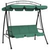vidaXL Panca a Dondolo con Baldacchino Verde 198 cm Tessuto e Acciaio