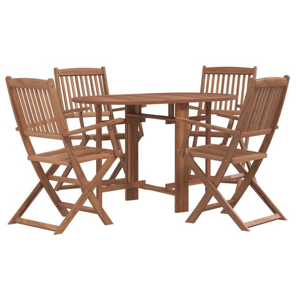 vidaXL Set da Pranzo da Giardino 5 pz in Legno Massello di Acacia