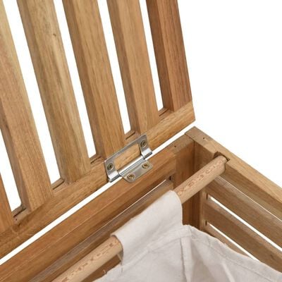 vidaXL Cesto del Bucato 45x45x65 cm Legno Massello di Noce