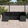 vidaXL Set Divano da Giardino 6 pcs Nero Rattan in Polipropilene
