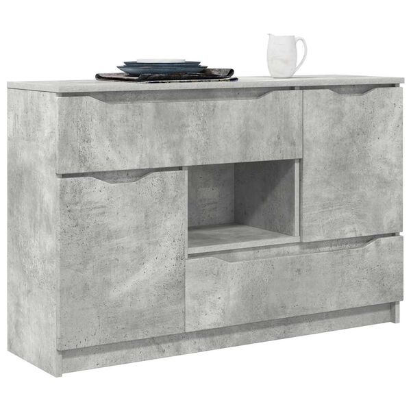 vidaXL Credenza Grigio cemento 100 x 30 x 65,6 Legno multistrato