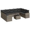 vidaXL Set Divano da Giardino 10 pz con Cuscini Grigio in Polyrattan