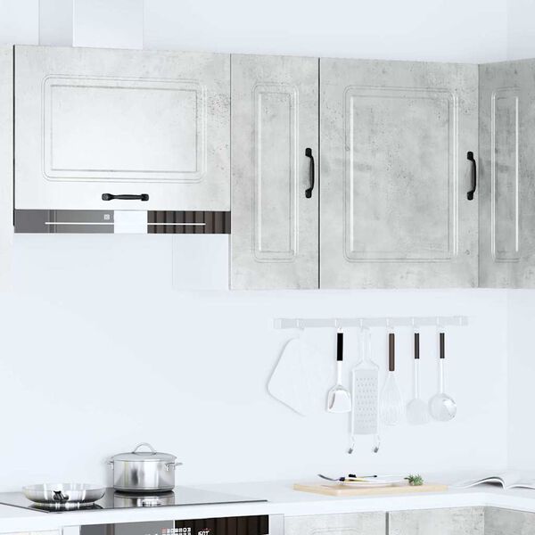 vidaXL Pensile da Cucina Kalmar Grigio Cemento in Legno Multistrato