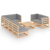 vidaXL Set Salotto Giardino 8 pz Cuscini Antracite Legno Massello Pino