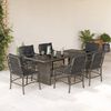 vidaXL Set da Pranzo da Giardino 7 pz con Cuscini in Polyrattan Grigio