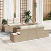 vidaXL Set Divano da Giardino con cuscino 6 pcs Beige Poly Rattan