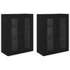 vidaXL Armadi da Parete 2 pz Rovere Nero 69,5 x 34 x 90 cm