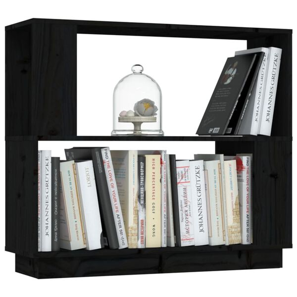 vidaXL Libreria/Divisorio Nero 80x25x70 cm in Legno Massello di Pino
