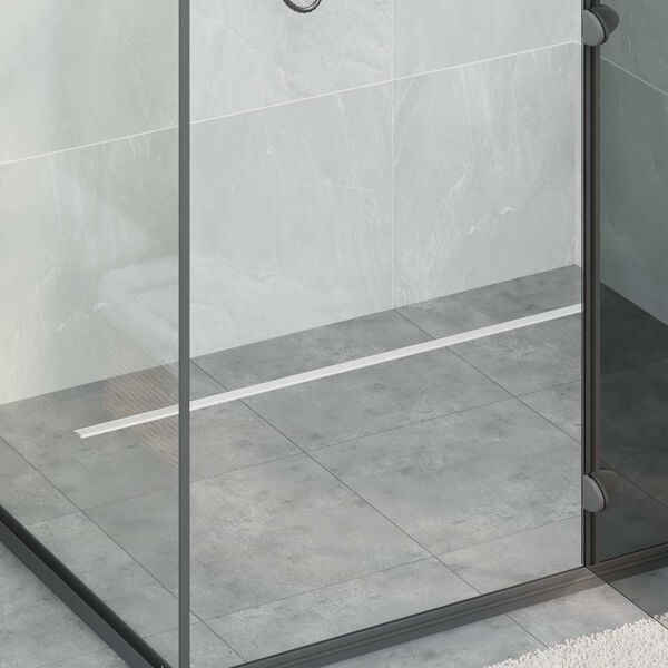 vidaXL Scolascale per doccia a 360&deg; con modello slim Argento 100 cm