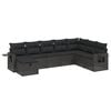 vidaXL Set Divani da Giardino con Cuscini 8 pz Nero in Polyrattan
