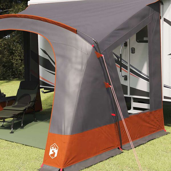 vidaXL Tenda per Caravan Grigio e arancione 410 x 275 x 245 cm