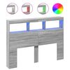 vidaXL Testiera con Contenitore a LED Grigio Sonoma 140x17x102 cm