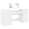 vidaXL Set da Toeletta 4 pz Bianco in Legno Multistrato