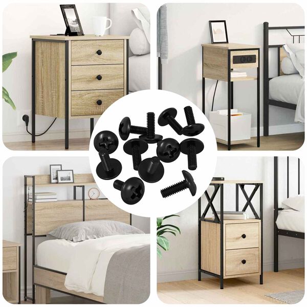 vidaXL Viti a manica 8182 pcs Nero M4 x 10 mm Ferro