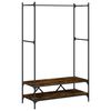 vidaXL Appendiabiti con Scaffali Rovere Fumo in Legno Multistrato