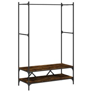 vidaXL Appendiabiti con Scaffali Rovere Fumo in Legno Multistrato