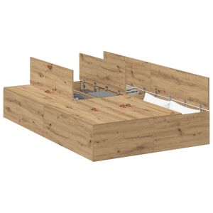 vidaXL Struttura letto con contenitore Rovere artigianale 120 x 190 cm